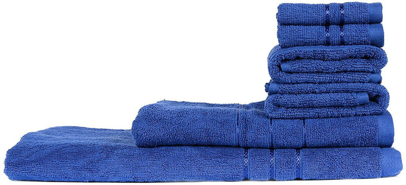 natures heavean Cotton 899 GSM Bath, Hand, Face Towel Set(Pack of 6, Blue)