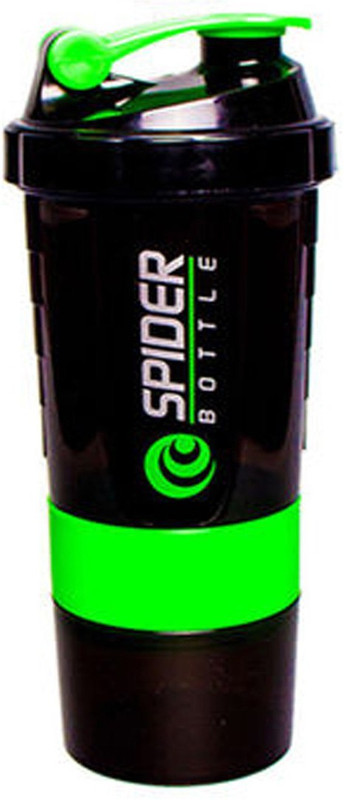 HAANS Spider Gym Shaker Bottle Green 500 ml Plastic Shaker(Pack of 1, Green)