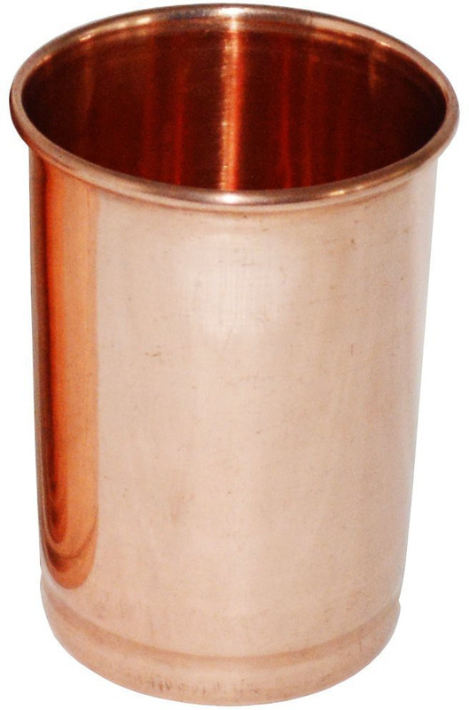 martsindia Pure Copper Plain Glass Tumblers Ayurvedic Water Drinking Glasses 250ml Glass(Copper, 250 ml, Gold, Pack of 1)