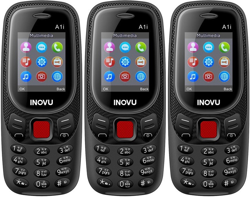 Inovu A1i Combo of Three Mobiles(Black)
