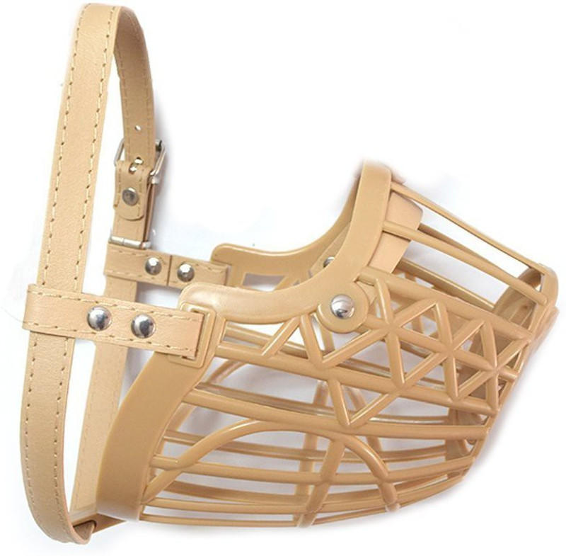 shalimar pets High Quality Adjustable Muzzle Cum Mouth Cover/Basket Cage Collar for Dog Size:- Small Small Other Dog Muzzle(Multicolor)