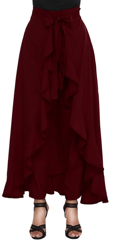 jsv fashion Solid Women Tulip Maroon Skirt
