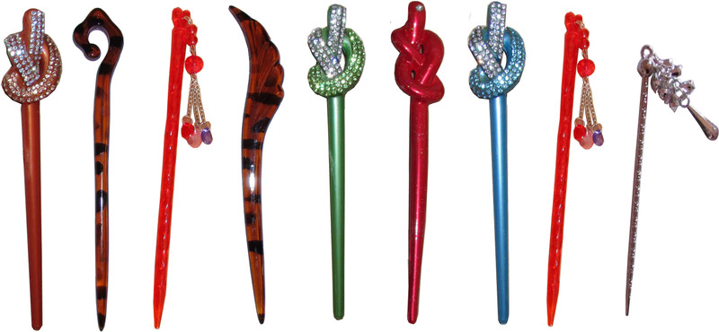 furtive Combo of Multi Color Juda Sticks Bun Stick(Multicolor)