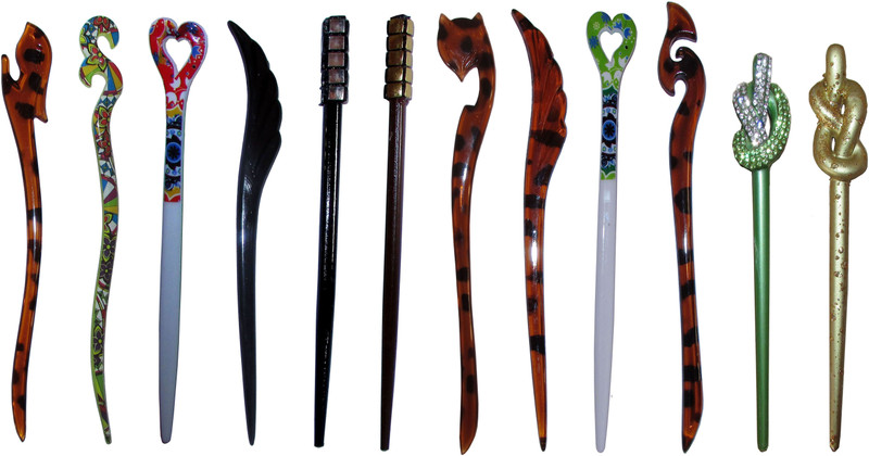 feral Combo of Multi Color Juda Sticks Bun Stick(Multicolor)