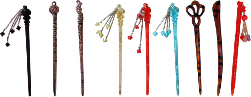 elated Combo of Multi Color Juda Sticks Bun Stick(Multicolor)