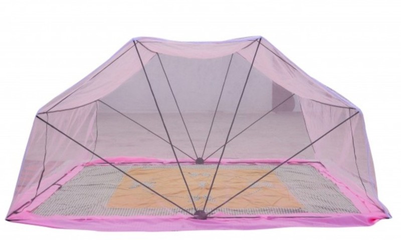 Comfortnet Polyester Adults Washable 5ftX6.5ft Mosquito Net(Pink, Frame Hung)