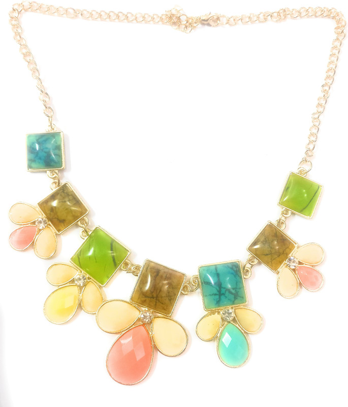 akshara jewels Amber Gold-plated Plated Brass Necklace