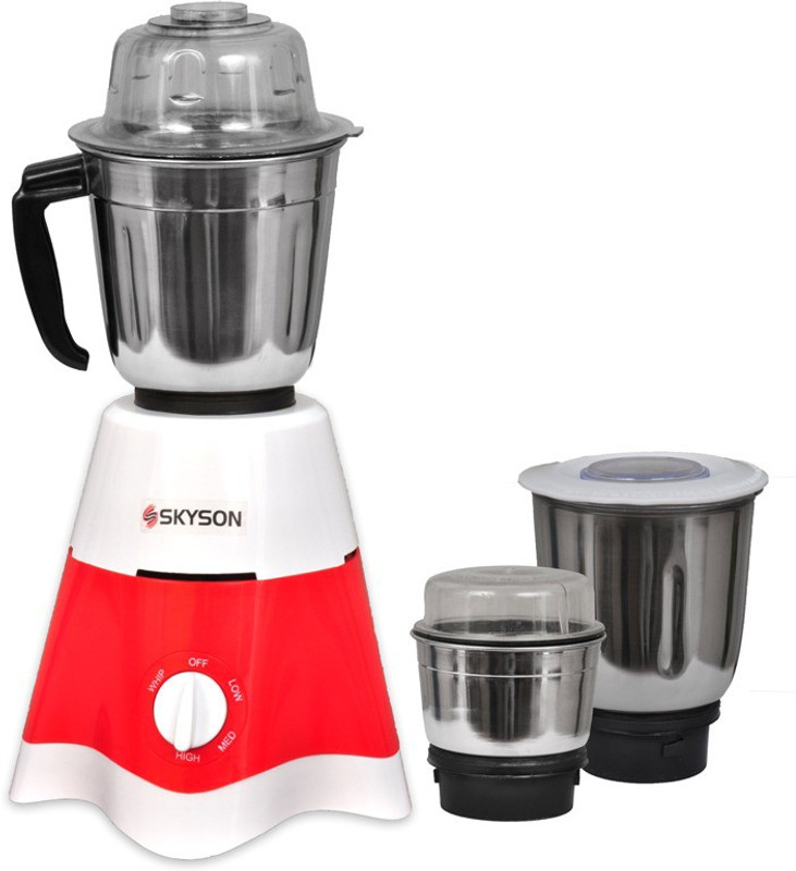 SKYSON STORM PLUS 750 W Mixer Grinder(Red, 3 Jars)