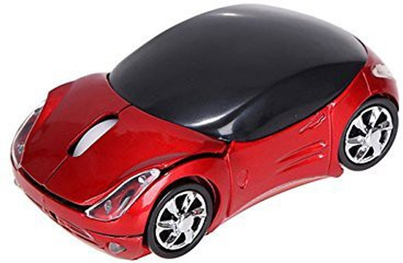 Microware Wireless 2.4G Car Mouse with USB Receiver for Laptop PC Optical Car Shaped Wireless Optical Gaming Mouse(Bluetooth, Red)