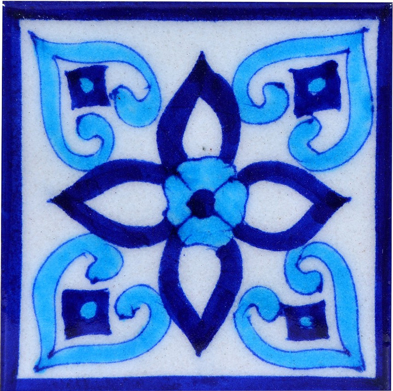 shriyam craft Blue Pottery Decorative Tiles for wall Decorative Showpiece  -  10 cm(Ceramic, Multicolor)