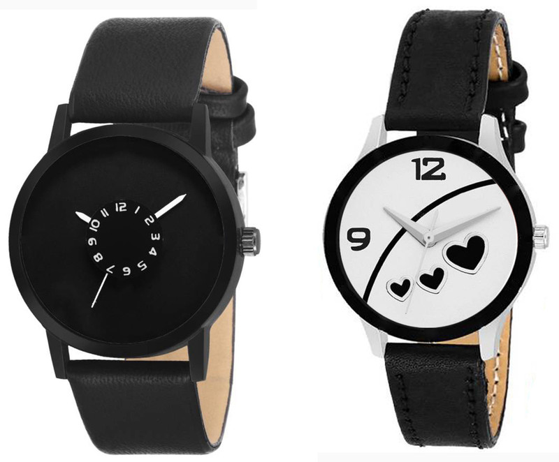 keepkart stylish multicolor leather strap party wear + formal + casual combo sett of two for boys and girls 104 Analog Watch  - For Men & Women