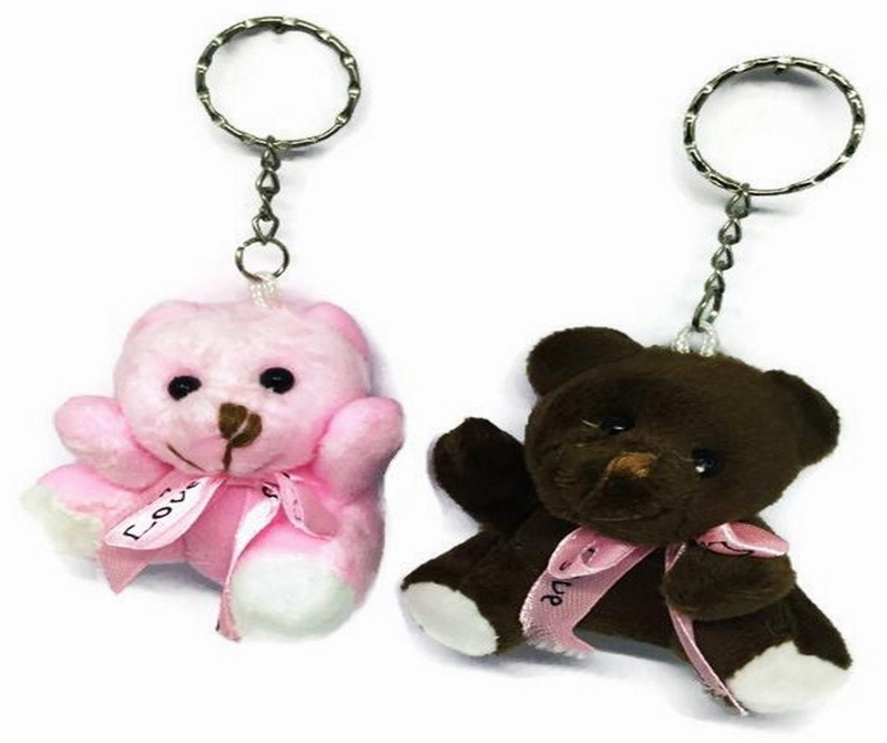 antras creations Combo stylish Teddy Bear Brown and Pink Key chain with Ribbon Locking Key Chain(Multicolor)