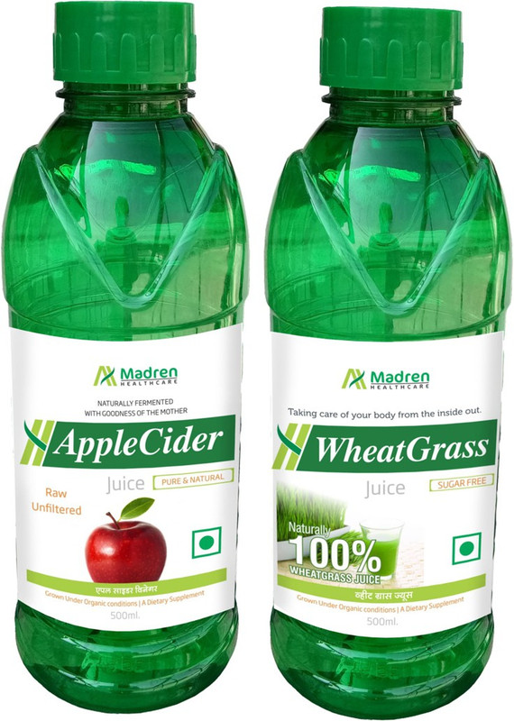 Madren Healthcare Apple Cider Vinegar & Wheat Grass Juice(2 x 250 ml)