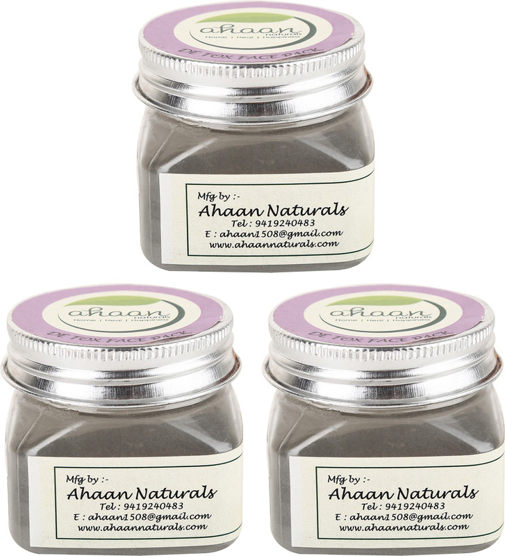 ahaan naturals Detox Face Pack Oily & Combination Skin- 75 Gram Each, Pack of 3(75 g)