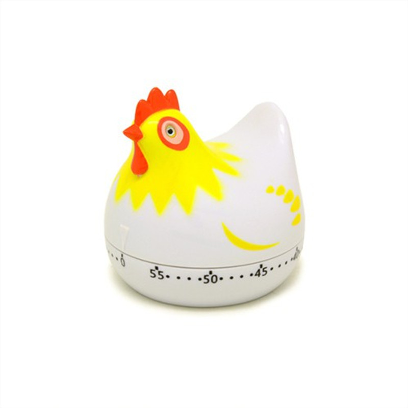 fesa Mechanical Kitchen Timer 0~ 60 MIN -The Rooster White Analog Kitchen Timer