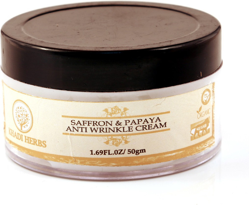 khadi herbs Saffron & Papaya Anti Wrinkle Cream, 50gm(50 g)
