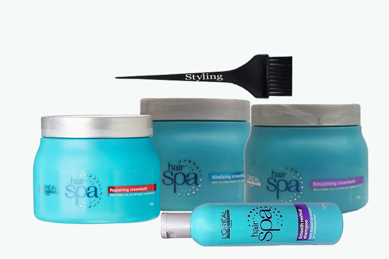 styling Hair Brush,L'oreal Vitalizing,Smoothing Creambath,Repairing Spa,Smoothing Shampoo(Set of 5)