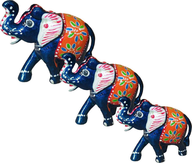 sdshopping Elephant Design Decorative Showpiece  -  8 cm(PP (Polypropylene), Blue)