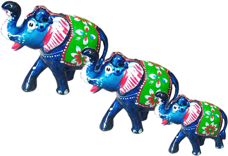 sdshopping Elephant Design Decorative Showpiece  -  8 cm(PP (Polypropylene), Dark Blue)