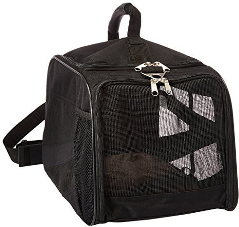dbest products Pet Smart Cart Carrier, Large, Black, Soft Sided Collapsible Folding Travel Bag, Dog Cat Airline Approved Tote Luggage Backpack