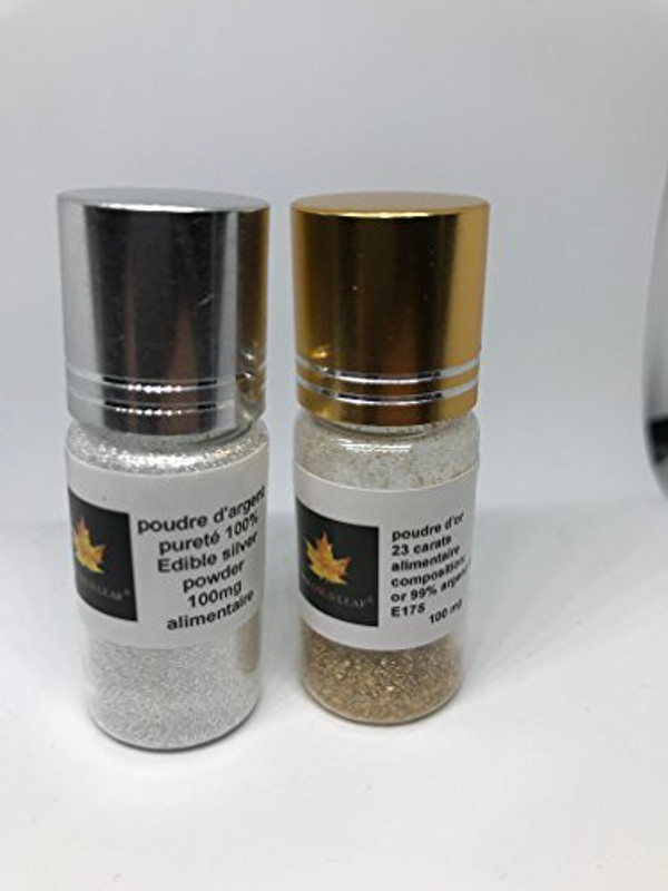 sim gold leaf Pack Of 100Mg 100% Pure Edible Food Powder 100 Mg 23 Carat Gold And Silver