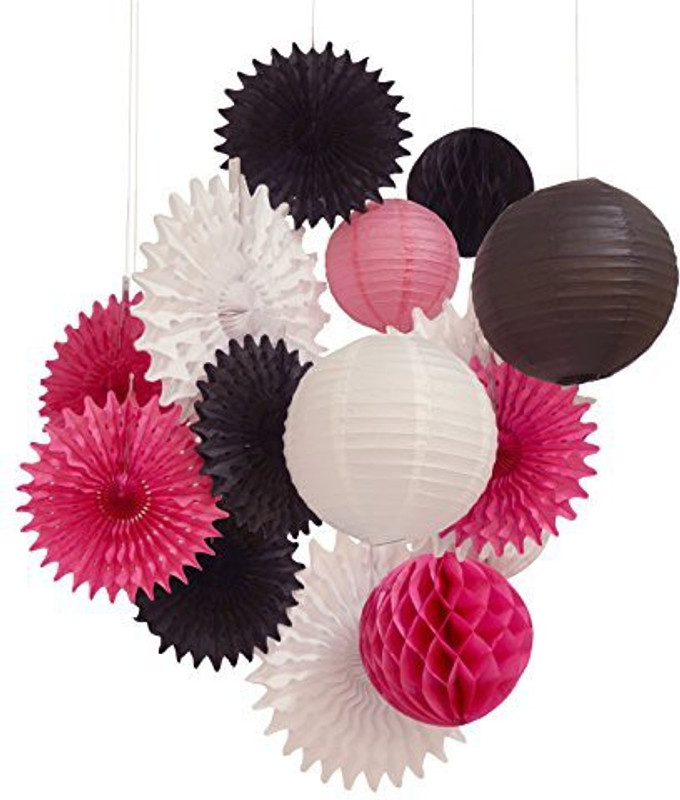 paper jazz 14Pcs Paper Lantern Honeycomb Ball Pom Pom For Wedding Birthday Party Decoration