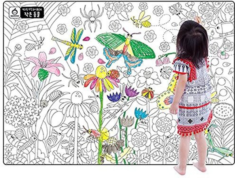 b odd supplies A Set Of 4, Giant Wall Size Coloring Posters For Kids Coloring Book Wall Decals For Kids Room D�cor, 29.9" X 21.2"(Nature)
