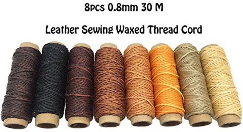 levylisa 0.8 Mm Flat Waxed Polyester Cord Thread - 30 M Leather Sewing Waxed Thread - Waxed Polyster Flat Thread Shoemaker - Leather Hand