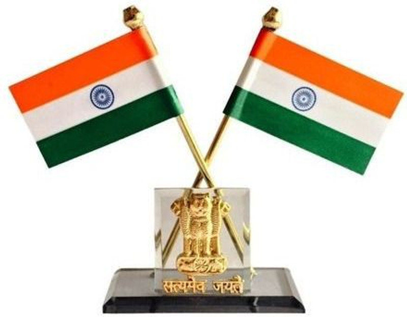 tulsae satyamev jayte indian flag Square Car Dashboard Flag Flag(Cotton)
