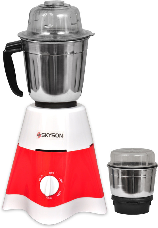 SKYSON STORM-2 POWERFUL COPPER MOTOR 2 JAR 750 W Mixer Grinder(Red, 2 Jars)