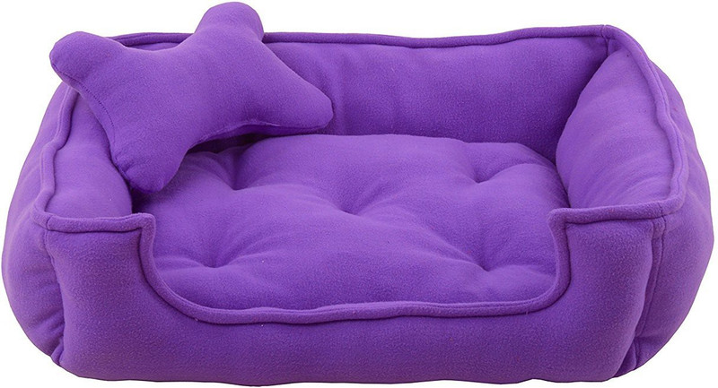 Fluffy Fluffy's Luxurious Reversible Polyester Filled Soft Dog and Cat Bed, Purple (Small) S Pet Bed(Purple)