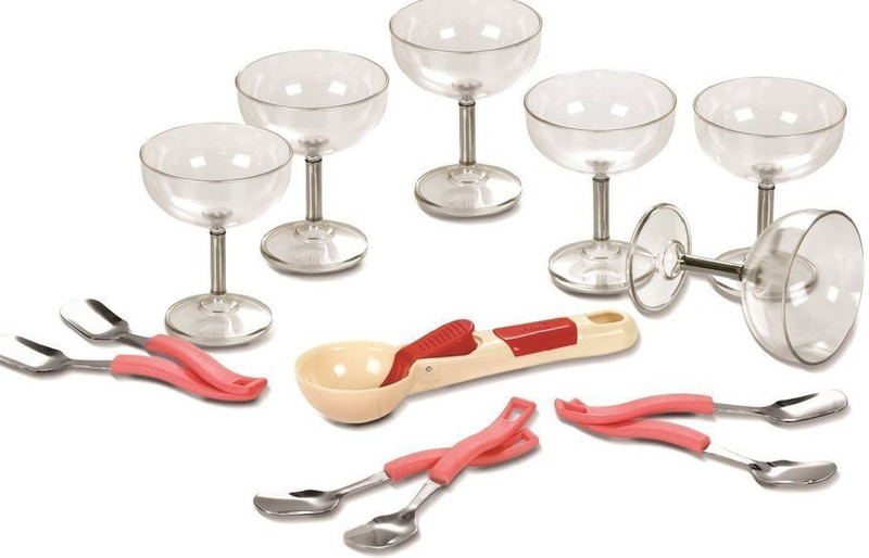 sajan Ritu Ice Cream cup with Spoons & Scoop Plastic Bowl Set (Multicolor, Pack of 13) Bowl Spoon Plate Ladle Serving Set