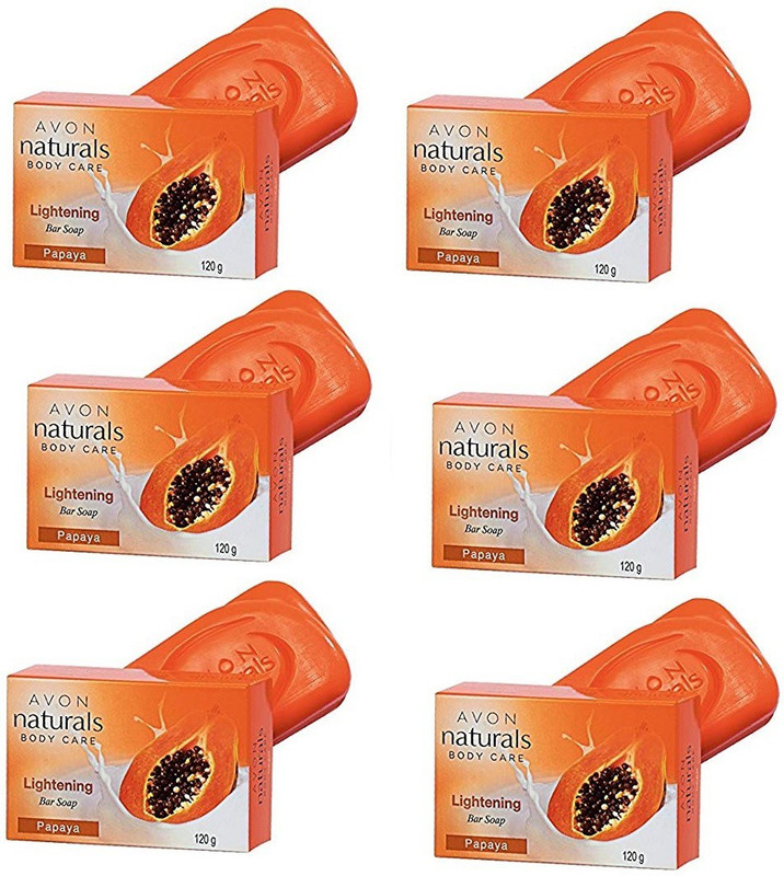 avon naturals papaya soap(600 g, Pack of 6)