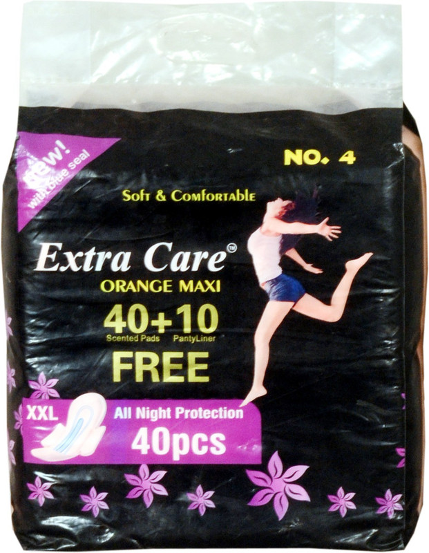 Extra Care sanitary pads with free panty liner Sanitary Pad(Pack of 50)