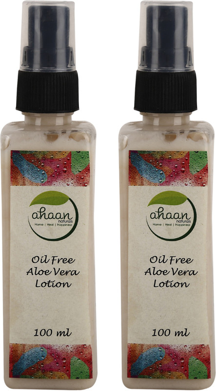 ahaan naturals Aloe Vera Face and Body Lotion All Skin Type- 100 Ml Each, Pack of 2(200 ml)