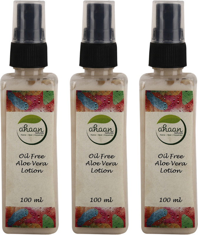 ahaan naturals Aloe Vera Face and Body Lotion All Skin Type- 100 Ml Each, Pack of 3(300 ml)