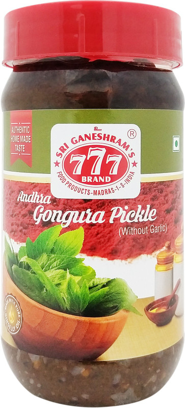 777 Andhra without Garlic Gongura Pickle(300 g)