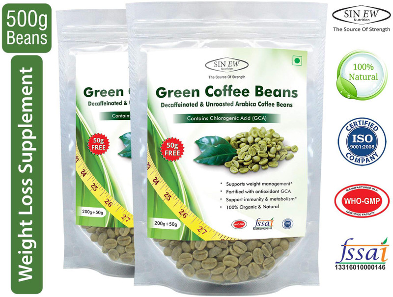 Sinew Nutrition Green Coffee Beans for Weight Management - 400 g + 100 g Free (250 g x 2 Piece)(400 g) RS.289 (73.00% Off) - Flipkart