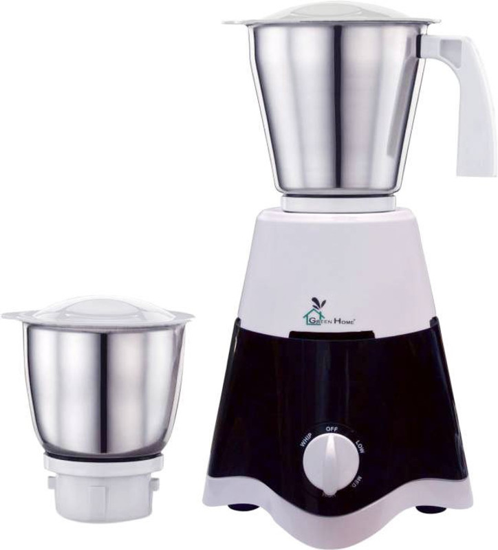 Green Home Powermix 500 Watt Mixer Grinder With 2 Stainless Steel Jars OCTOPUS 500 W Mixer Grinder(White, Black, 2 Jars)