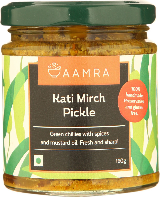 AAMRA Kati Mirch Pickle Green Chilli Pickle(160 g)