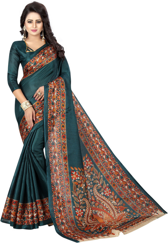 nakarani Printed Kanjivaram Art Silk Saree(Blue)