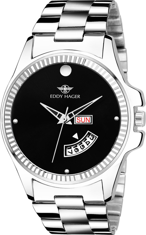 eddy hager EH-218-BK Black Day and Date Analog Watch  - For Men