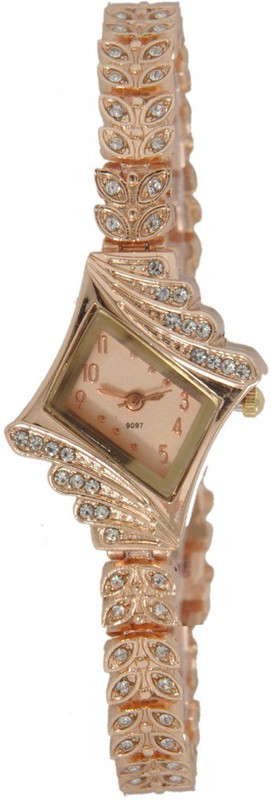 sooms Girl Collection RoseGold Dial Diamond Studded Designer Rosegold Alloy Strap Ladies And Women Watch Analog Watch  - For Girls