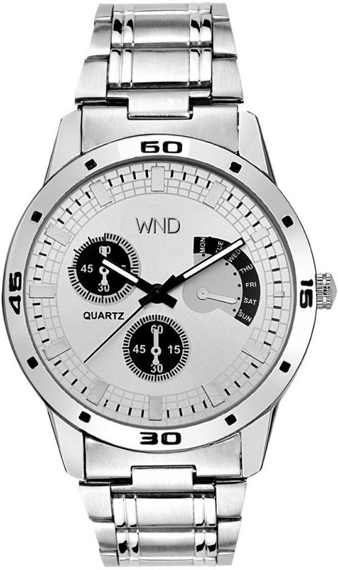 wishndeal White Dial with Metallic Strap White Dial with Metallic Strap Analog Watch  - For Men