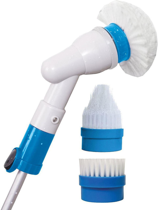tryokart TRYOKART Spin Turbo Scrub Bathtub Cordless Brush Power Cleaner Bathtub Tiles Power Floor Scrubber Wet & Dry Mop Plastic Wet and Dry Broom(White, Blue, Pack of 1)