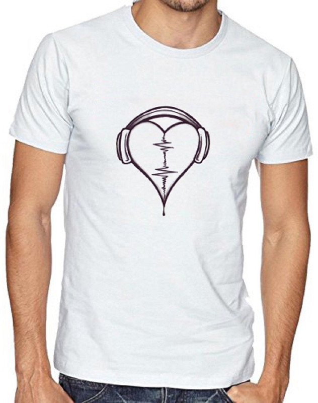asthanaz international Printed Men Round or Crew White T-Shirt