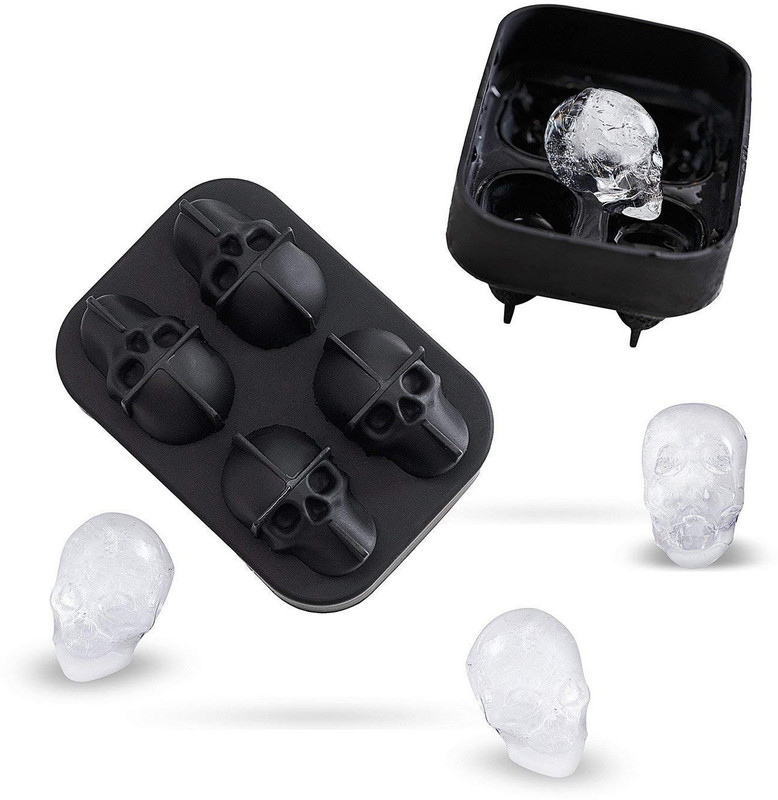 House of Quirk Skull Ice Cube Tray Easy to Fill Melt Slower Skull Ice Mold,6-8 Hours Be a Funny Ice Skeleton Heads Cooling Ice Maker