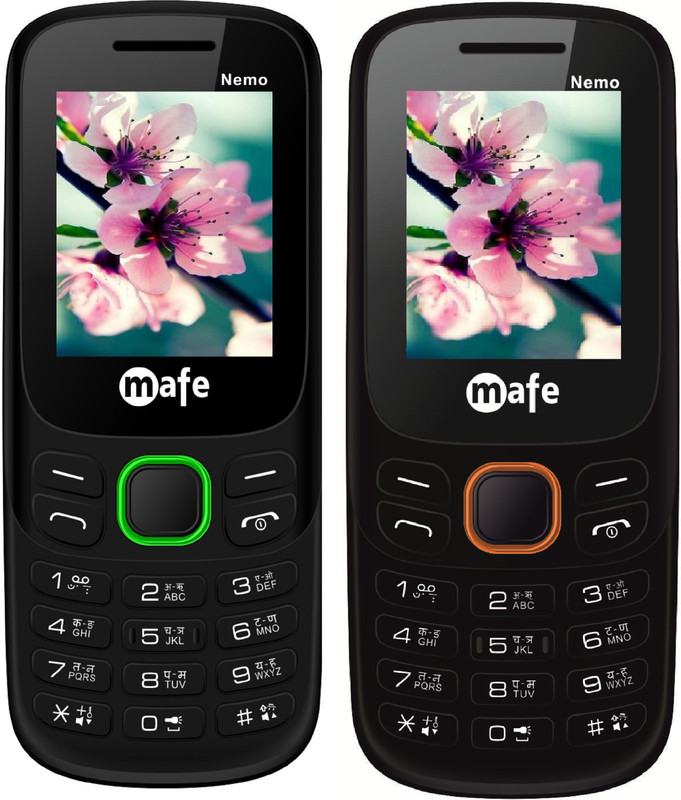 Mafe Nemo Combo of Two Mobiles(Black&Orange, Black&Green)