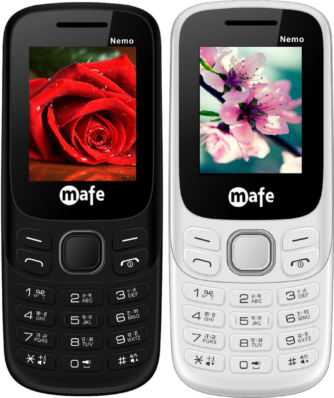 Mafe Nemo Combo of Two Mobiles(White&Grey, Black&Grey)