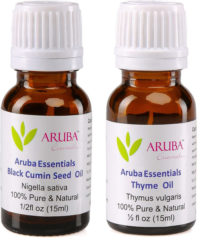 Aruba Essentials Black Cumin Seed Oil & Thyme Oil 100% Undiluted Combo of 15 ml each(30 ml)